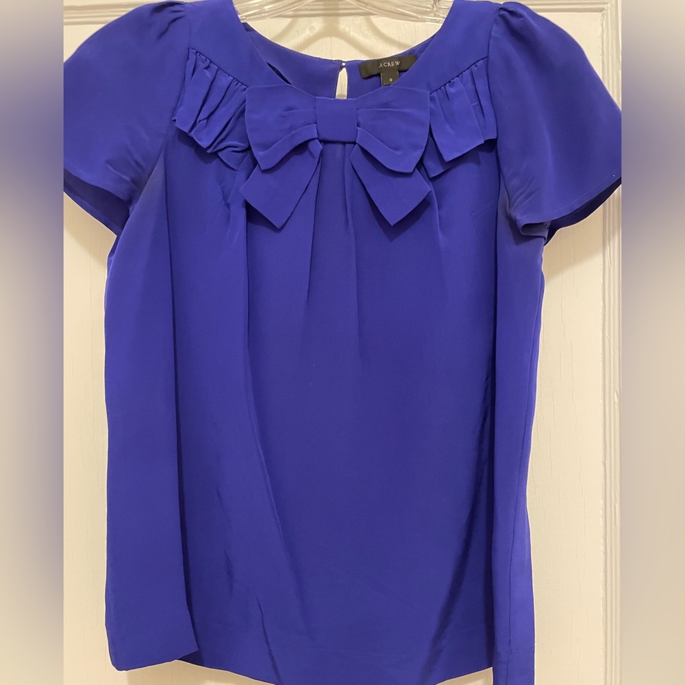 Jcrew royal blue bow top